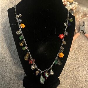 Colorful Glass Beaded Charm Necklace